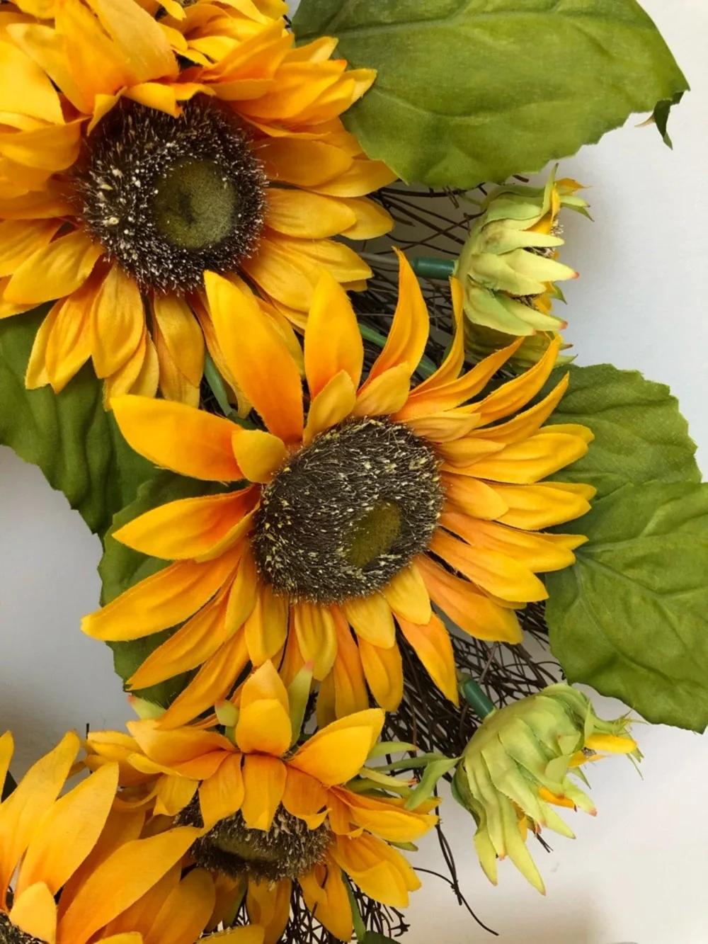 Sunflower Wreath Natural Look Large